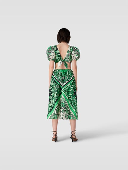 RED Valentino Midi-jurk met cut-outs aan de zijkant Groen - 5