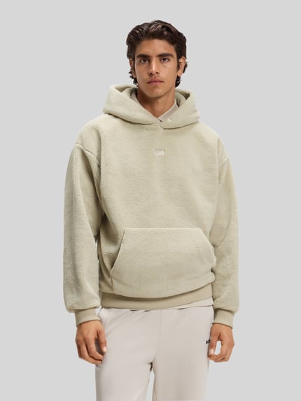BOSS Green Regular Fit Sweatshirt mit Logo-Stitching Modell 'Teddy' Beige 4