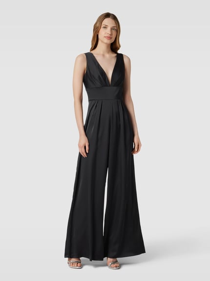 Mascara Jumpsuit met V-hals Zwart - 1