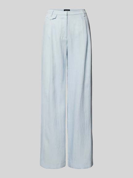 Produktfoto, Wide Leg Hose aus Viskose-Mix von Bardot in Hellblau, Modell 'GEORDY' mit Gesäßtaschen, Bundweite 39 cm, Innenbeinlänge 84 cm