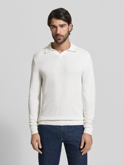 JACK & JONES Premium Koszulka polo o kroju regular fit w dzianinowym wyglądzie model 'Riley' Biały 4