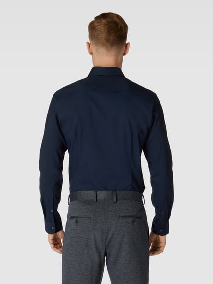 Jake*s koszula o kroju slim fit biznes z kołnierzykiem typu kent Granatowy 5