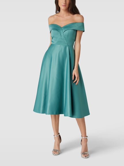 TROYDEN COLLECTION Knielanges Kleid mit Herz-Ausschnitt Mint 4
