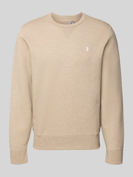 Produktfoto, Sweatshirt met Label-Stitching van Polo Ralph Lauren in beige, katoenmix, regular fit, ronde hals, geribde boorden.