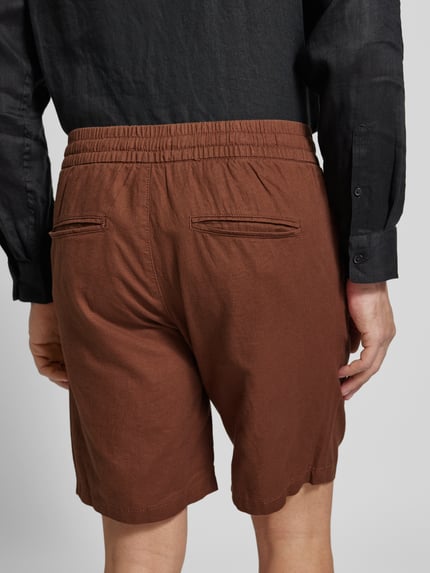 Matinique Bermudy o kroju regular fit z mieszanki lnu i bawełny model ‘barton’ Rdzawoczerwony 3