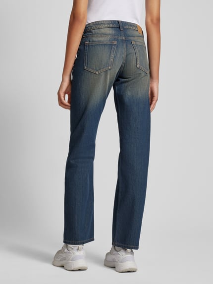 Weekday Straight Fit Jeans im Used-Look Modell 'Arrow' Jeansblau 5