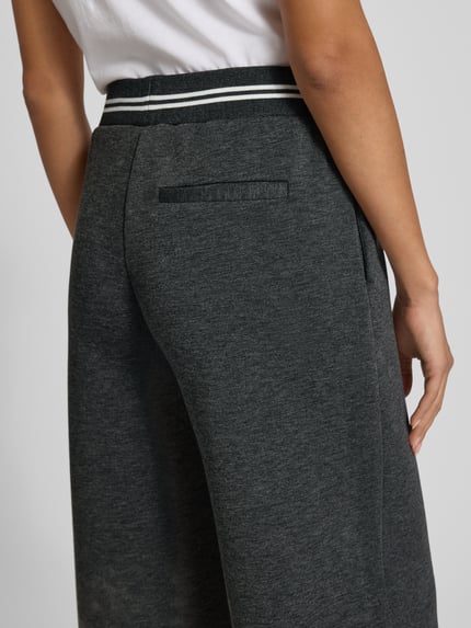 ICHI Wide Leg Stoffhose mit elastischem Bund Modell 'KATE' Anthrazit 3