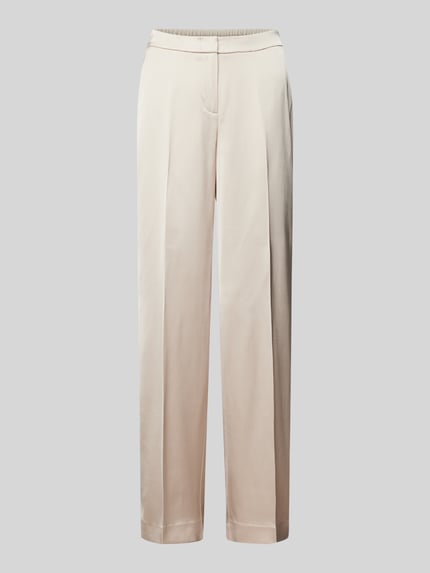 COMMA Straight Leg Stoffhose mit elastischem Bund Beige 2