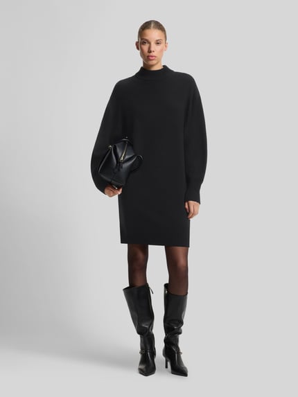 HUGO Loose fit tricotjurk van mix van wol en viscose model 'Sorelleny' Zwart - 1