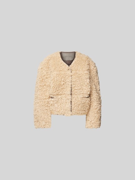 Stand Studio Jacke aus Kunstfell Beige 2