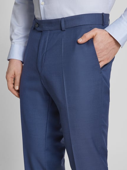 Carl Gross Regular fit pantalon met persplooien Blauw - 3