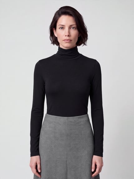 VERO MODA Langarmshirt mit Rollkragen Slim Fit Black 4