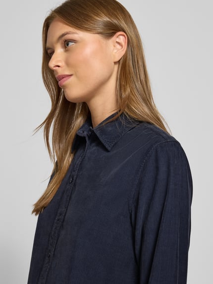 GANT Corduroy blouse met knoopsluiting Marineblauw - 3