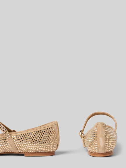 Alma en Pena Ballerinas mit Ziersteinbesatz Sand 2