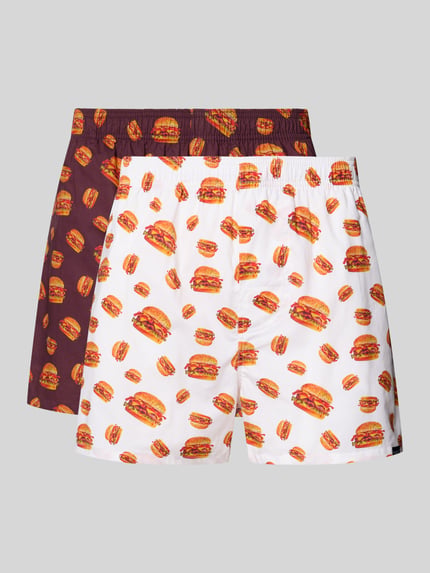 POCKIES Boxershorts mit elastischem Bund im 2er-Pack Bordeaux 1