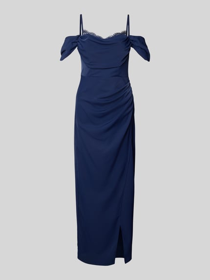 Lipsy Avondjurk met kant Donkerblauw - 2