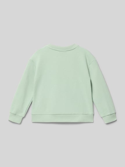 Produktfoto, Regular Fit Sweatshirt aus Baumwoll-Mix Modell 'GRUTHALINA' von Only in Mintgrün, unifarben, gerippte Abschlüsse, Sweatgewebe