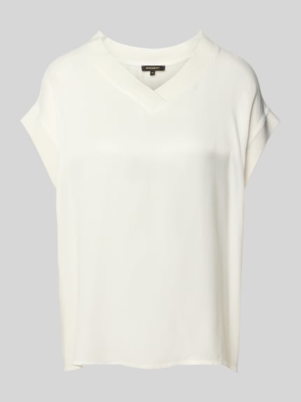 MORE & MORE Relaxed fit blouseshirt met V-hals Offwhite - 2