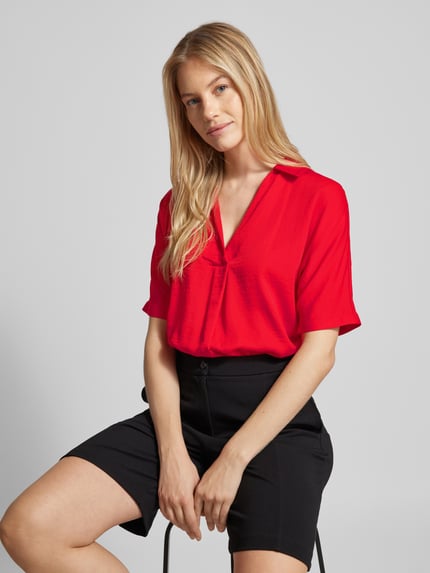 someday. Blouseshirt met platte kraag, model 'Zerike' Rood - 3
