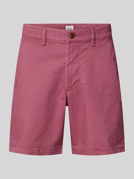 Productfoto, Shorts met Franse steekzakken van GAP in katoenmix met stretch, straight fit, bordeauxrood, knoop- en ritssluiting