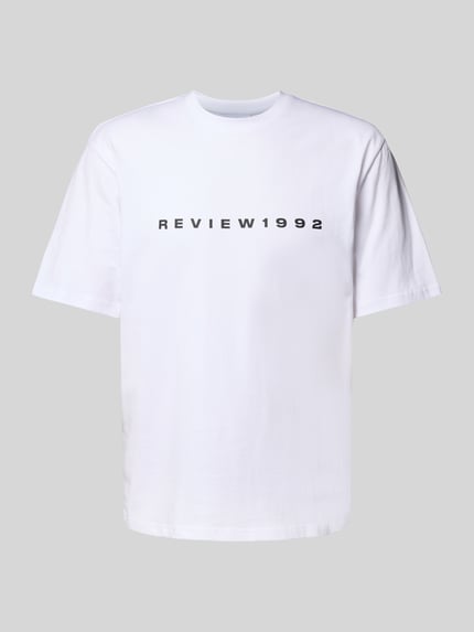 REVIEW T-Shirt mit Label-Print Weiss 2