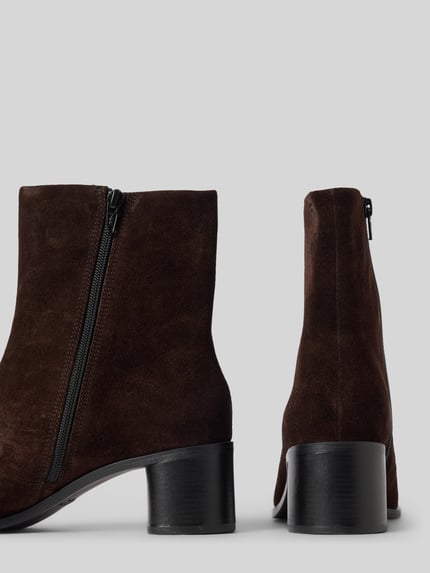 Vagabond Stiefelette aus Rindsvelours mit Blockabsatz Dunkelbraun 2