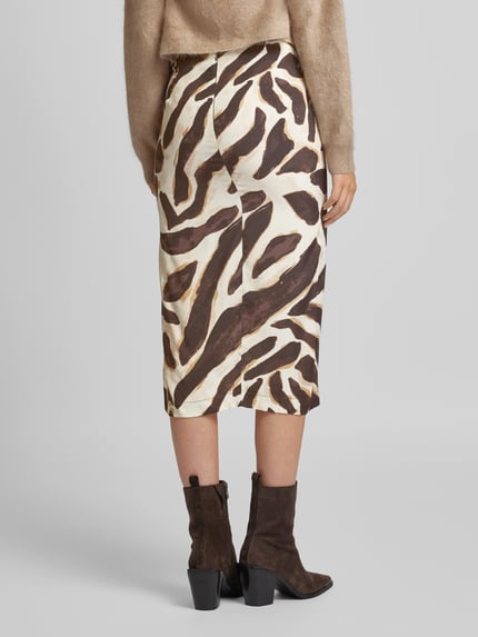 MANGO Midirock mit seitlicher Raffung Modell 'POSITO' Beige 5