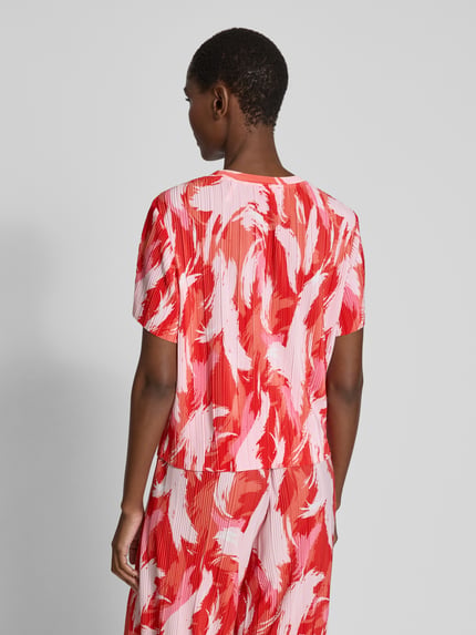s.Oliver RED LABEL Regular fit T-shirt met plissé Rood - 5