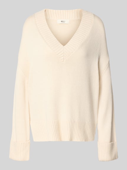 Gina Tricot Sweter z dzianiny o kroju loose fit z dodatkiem wełny Złamany biały 2