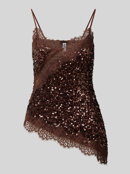 Regular Fit Blusentop mit Paillettenbesatz Shop The Look MANNEQUINE
