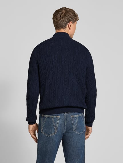 Fynch-Hatton Slim Fit Strickpullover aus Baumwoll-Woll-Mix Marine 5