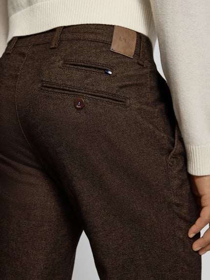 Brax Spodnie w kroju slim fit z tylnymi kieszeniami model 'Fabio' Ciemnobrązowy 3
