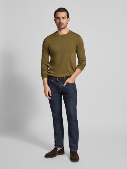 Casual Friday Strickpullover mit Rundhalsausschnitt Modell 'OSVALD' Oliv 1