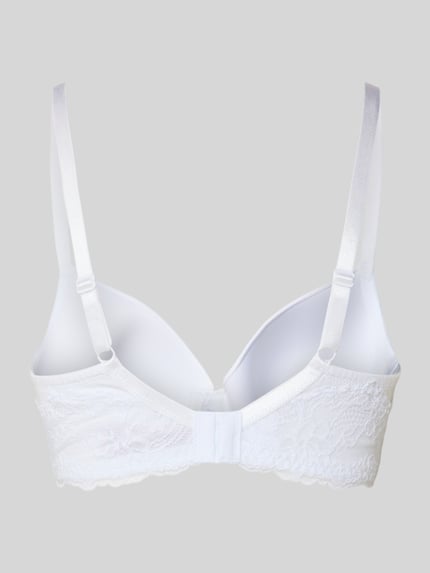 Productfoto, T-Shirt-BH met strikje in 3-pack van DORINA, wit, kanten inzet, elastische materiaal-mix, aansluitende fit