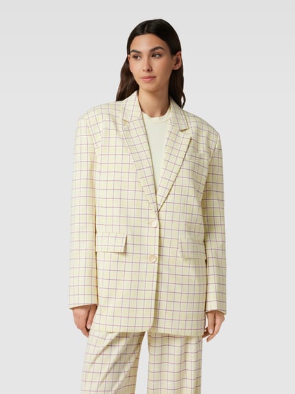 STELLA NOVA Blazer mit Allover-Muster Modell 'Mirella' Hellgelb 4