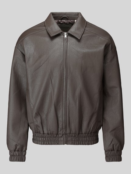 Produktfoto, braune Regular Fit Kunstlederjacke Modell 'REX' von ONLY mit glatter Struktur, Herren Leder- / Kunstlederjacke von ONLY & SONS