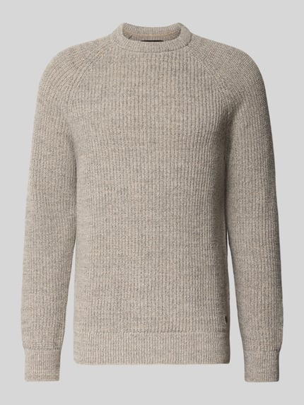 Barbour Strickpullover aus reiner Wolle Modell 'BARBOUR HORSEFORD' Hellgrau 2