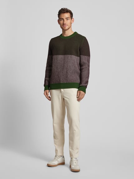 Thinking Mu Strickpullover aus reiner Wolle Gruen 1