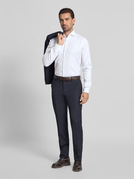 Jake*s Regular Fit Business-Hemd mit extra langem Arm Weiss 1