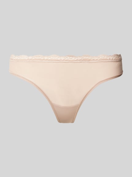 Calvin Klein Underwear String mit Spitzenbesatz Beige 1