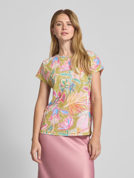 Christian Berg Woman T-shirt z prążkowanym okrągłym dekoltem Jabłkowozielony 4