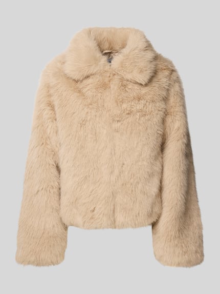 NOISY MAY® Webpelzjacke mit Reißverschluss Modell 'EVIE' Beige 2