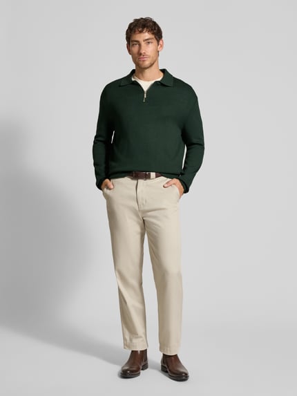 Selected Relaxed Fit Strickpullover aus Viskose-Mix Modell 'TELLER' Dunkelgruen 1