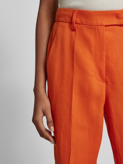Luisa Cerano Broek van een mix van linnen en viscose met steekzakken Oranje - 3