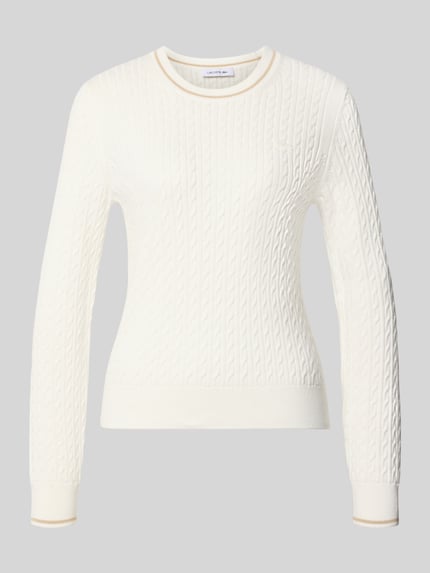 Lacoste Slim Fit Pullover aus Baumwoll-Mix Offwhite 2