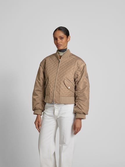 Stand Studio Gewatteerd jack met tweewegritssluiting Taupe - 4