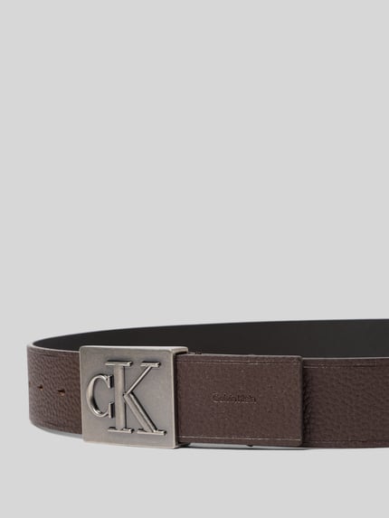 CK Calvin Klein Gürtel aus echtem Rindsleder Dunkelbraun 2