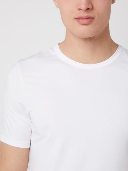 HANRO T-Shirt mit Label-Detail im 2er-Pack Modell 'Cotton Essentials' Weiss 2