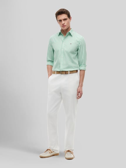 Tommy Hilfiger Regular Fit Freizeithemd aus reiner Baumwolle Hellgruen 1
