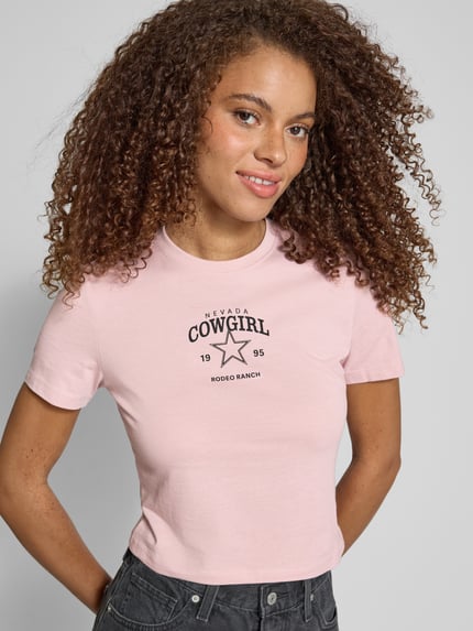 ONLY Slim Fit T-Shirt aus reiner Baumwolle Modell 'KARINA' Mauve 3